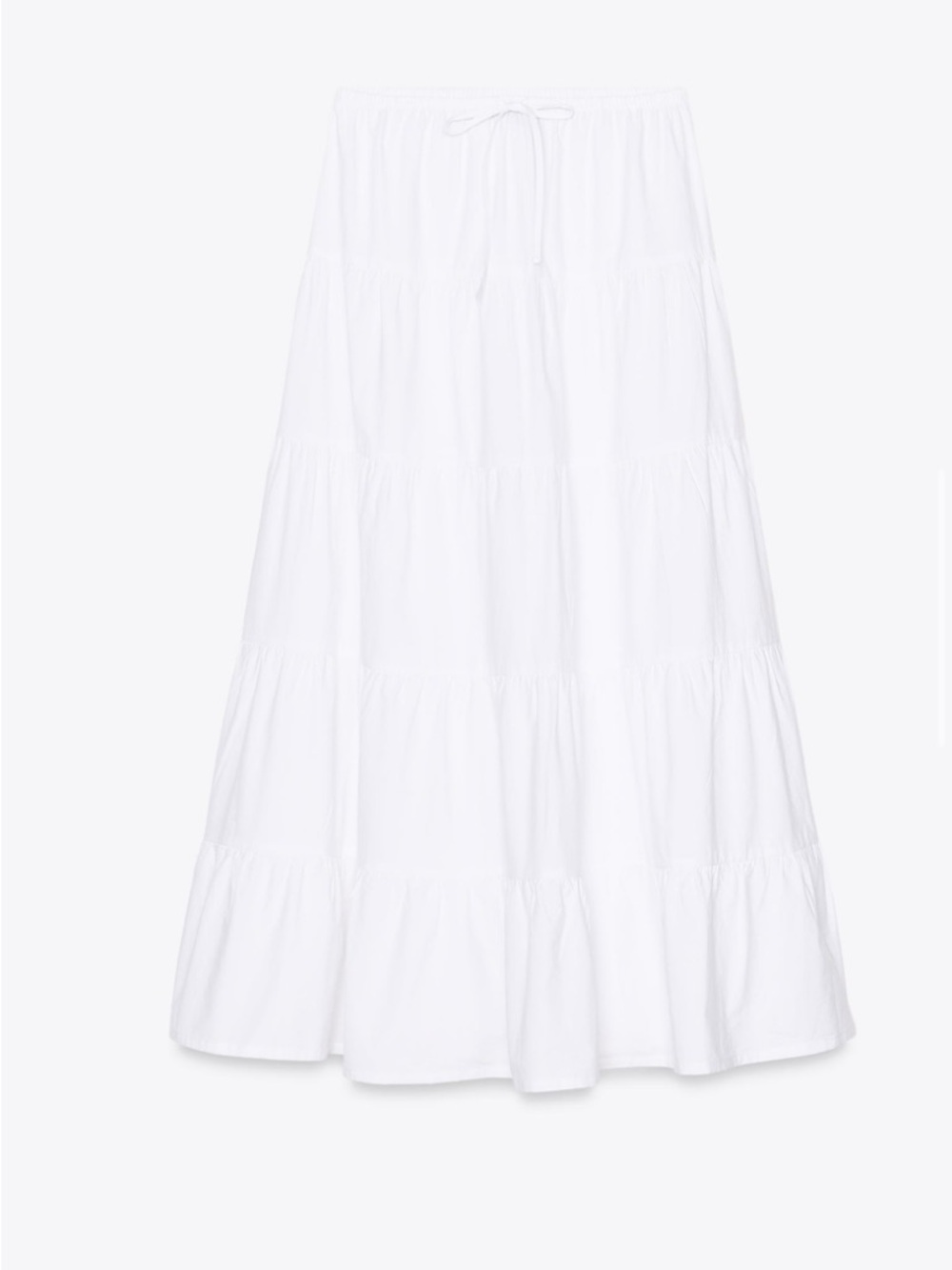 Zara long tiered skirt in oyster white